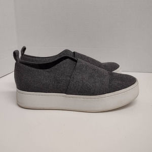 Vince Gray White Slip On Platform Fashion Shoes Women's Size 9